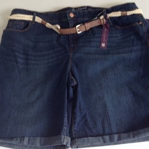 Gloria Vanderbilt Bermuda Shorts Blue Size 24W NWT